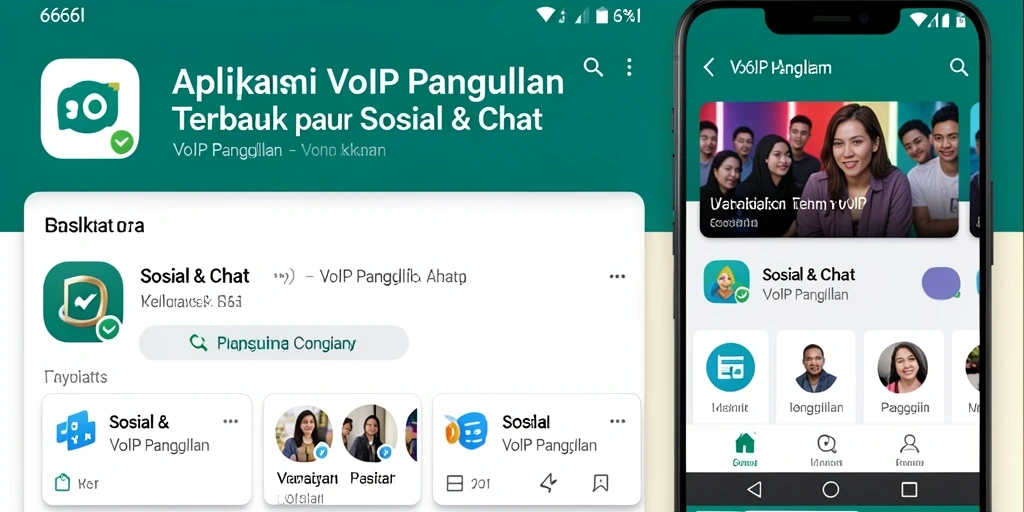 Antarmuka aplikasi 666I untuk panggilan VoIP yang intuitif dan modern.