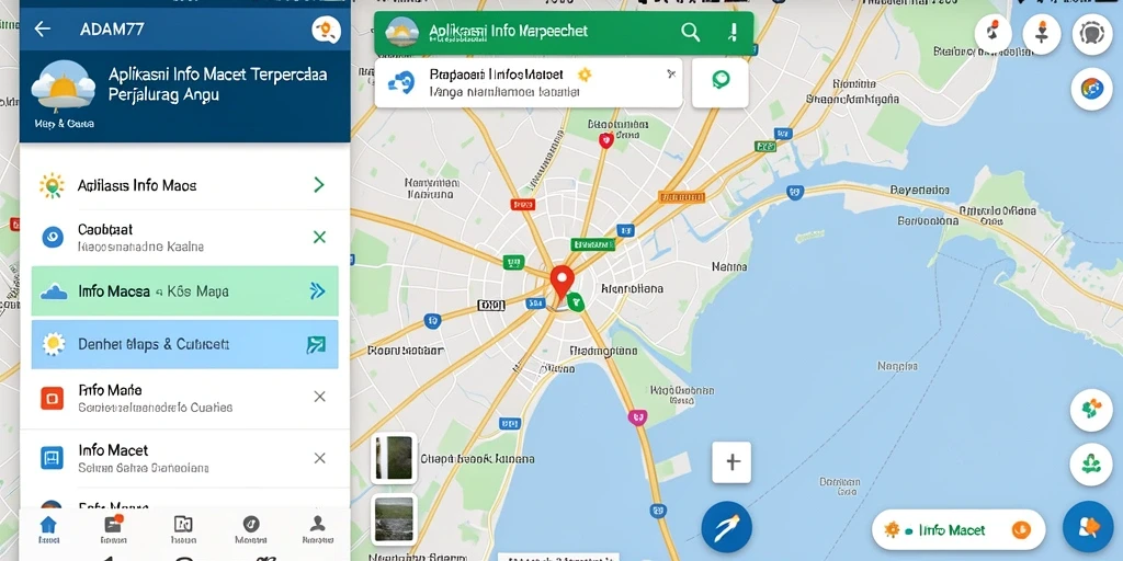 Tampilan antarmuka pengguna ADAM77 untuk info kemacetan terbaru.