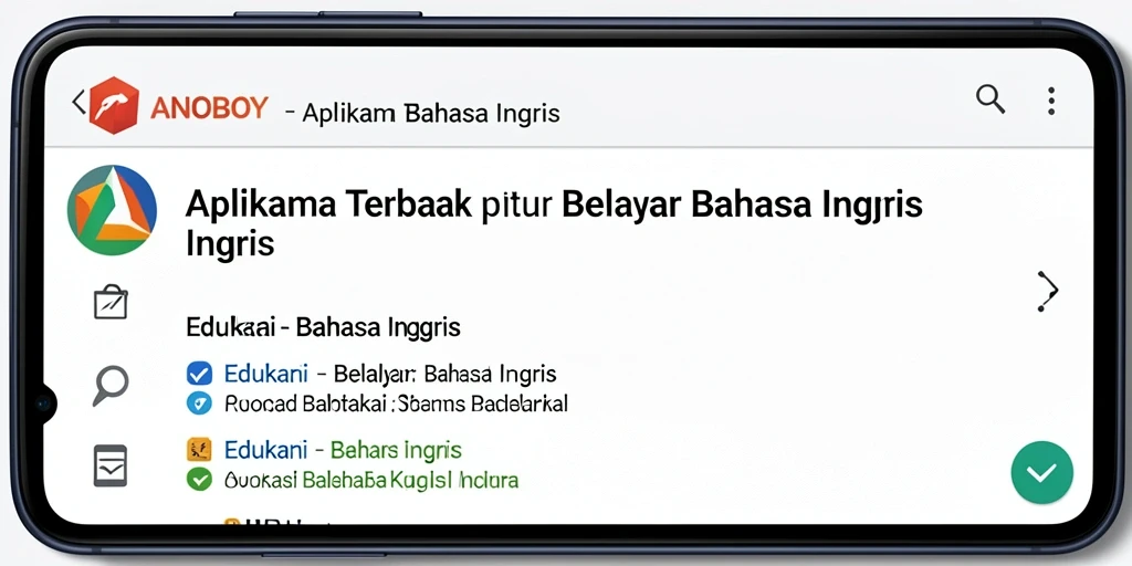 Antarmuka pengguna ANOBOY yang intuitif untuk belajar Bahasa Inggris.