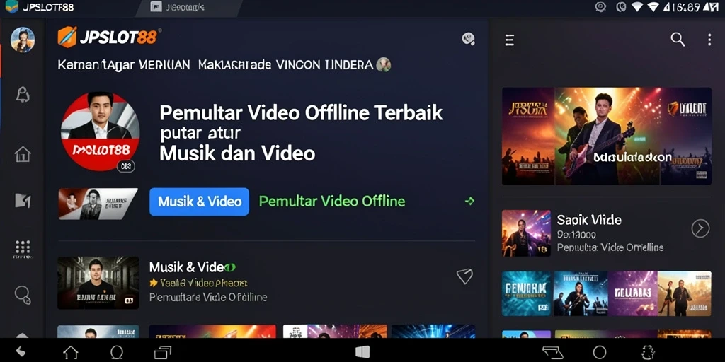 Antarmuka pemutar video JPSLOT88 yang sederhana dan menarik.