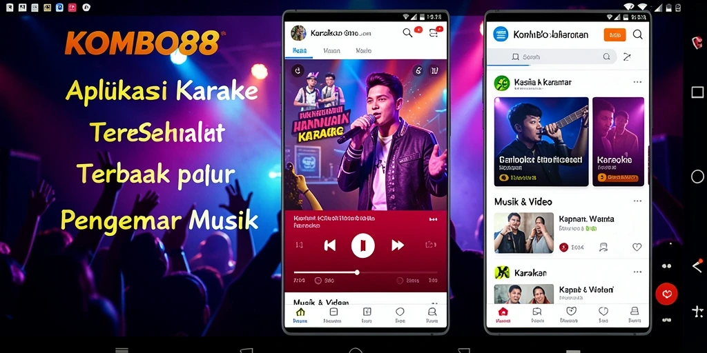 Antarmuka pengguna KOMBO88 yang modern dan fungsional untuk karaoke.