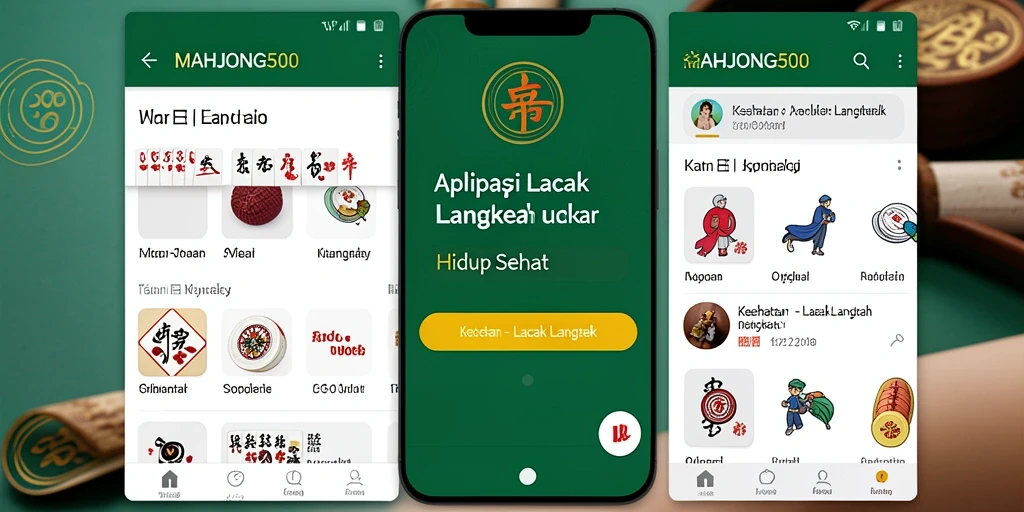 Antarmuka MAHJONG500 menampilkan kemajuan langkah dengan jelas.