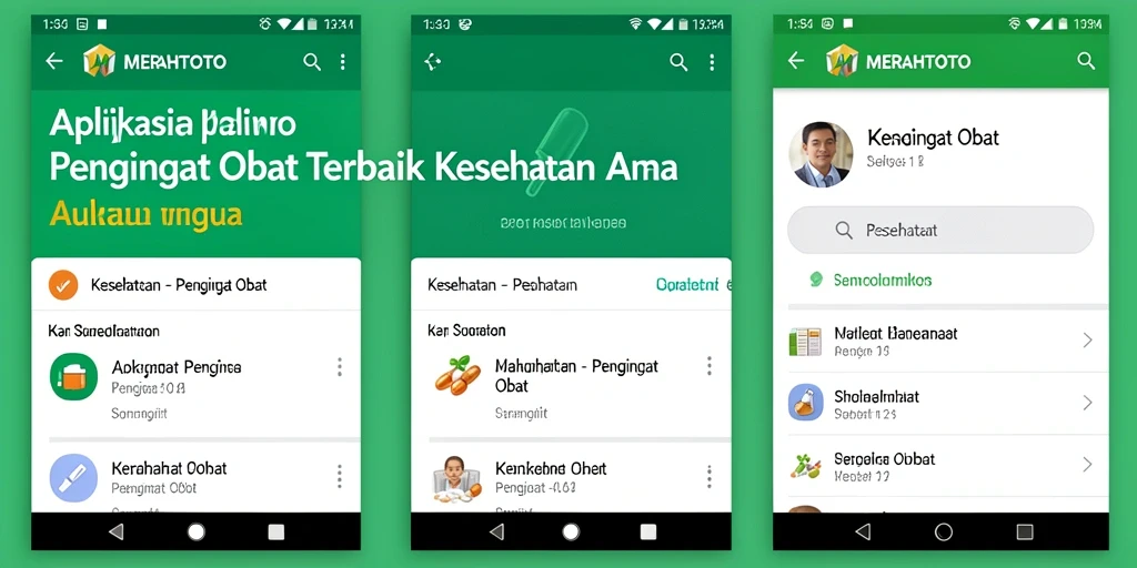 Antarmuka aplikasi MERAHTOTO yang user-friendly untuk pengingat obat.