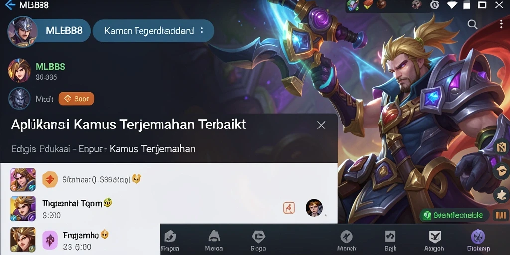 Antarmuka aplikasi MLBB8 yang sederhana dan fungsional.