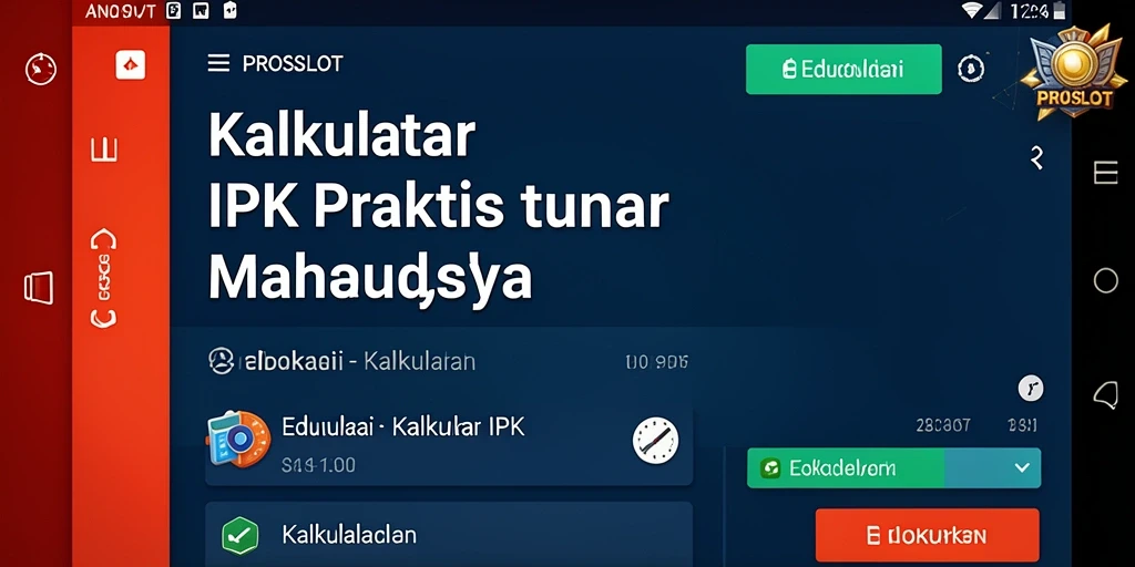 Antarmuka aplikasi Kalkulator IPK PROSLOT yang sederhana dan efektif.