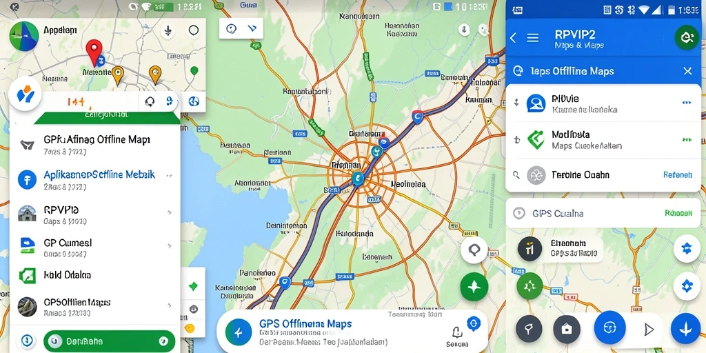 Tampilan antarmuka RPVIP2 menunjukkan fitur GPS Offline Maps yang jelas dan mudah digunakan.