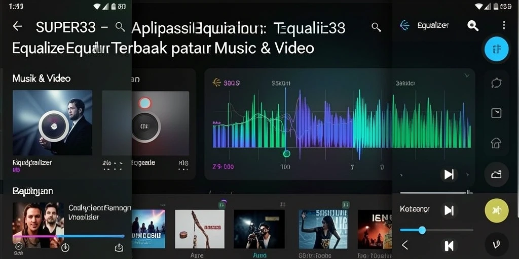 Antarmuka <strong>SUPER33</strong> yang menawan dengan berbagai pengaturan equalizer.